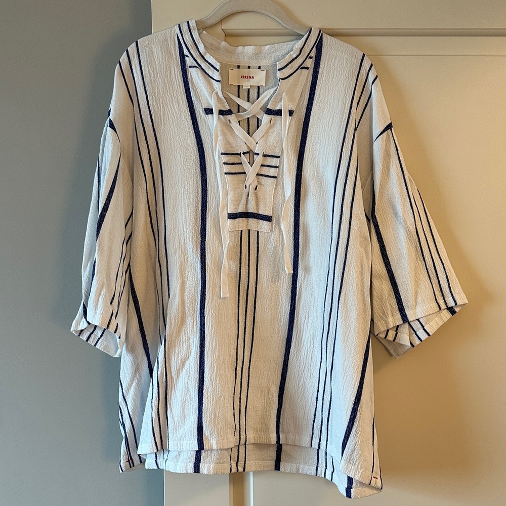 Xirena Navy and White Striped top!  Perfect for a trip to Greece